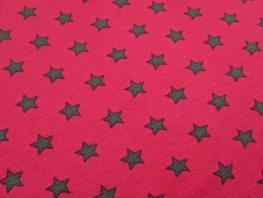 Reststück Baumwolljersey Sterne Pink/Grau 80 x 150 cm